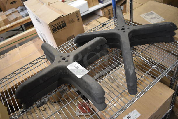 6 BRAND NEW! Black Metal Table Base Cross Feet. 22x22x2, 24x30x2. 6 Times Your Bid! - Image 1 of 3