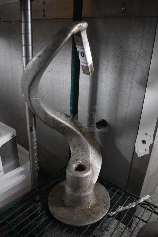 Hobart VMLH 60 Metal Commercial 60 Quart Dough Hook Attachment for Mixer. 10x10x19 - Image 2 of 4