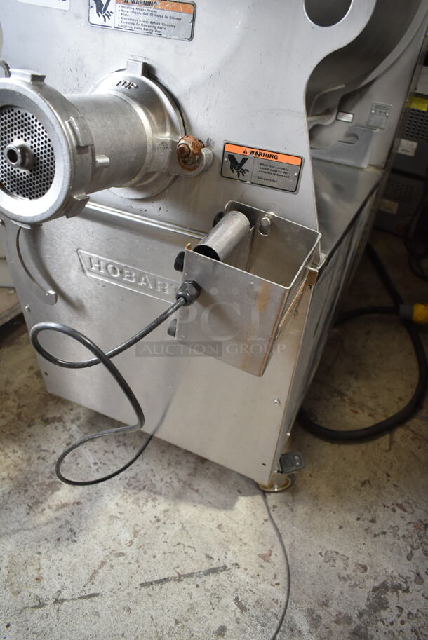 2016 Hobart MG2032 Metal Commercial Floor Style Electric Powered Meat Mixer Grinder w/ Foot Pedal on Commercial Casters. 208 Volts, 3 Phase. Tested and Working! - Image 3 of 8