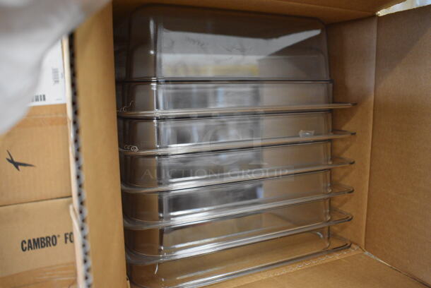 ALL ONE MONEY! Lot of 54 BRAND NEW IN BOX! Cambro Clear Poly 1/2 Size Drop In Bins. 1/2x4 - Image 2 of 3