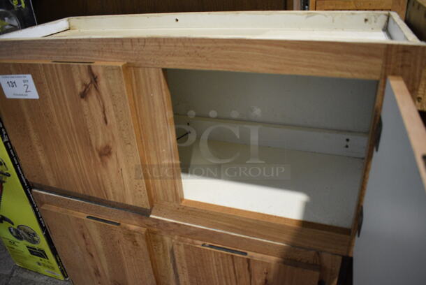 2 Wood Pattern Two Door Cabinets. 33x13x15, 30x13x15. 2 Times Your Bid! - Image 3 of 4