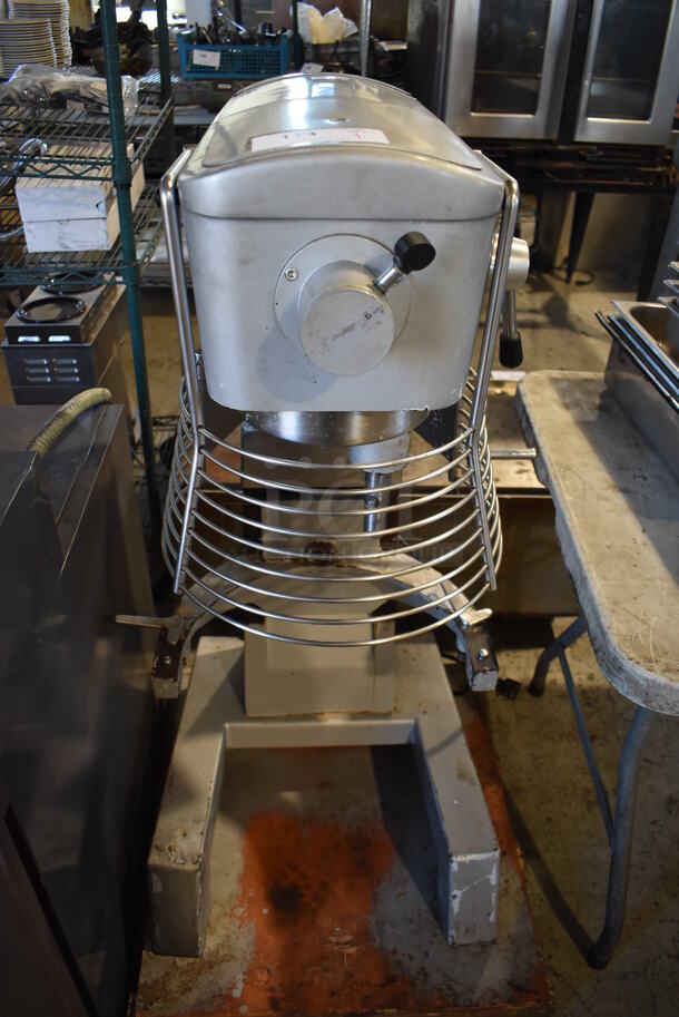 Omcan PM30 Metal Commercial Floor Style 30 Quart Planetary Dough Mixer w/ Stainless Steel Mixing Bowl, Bowl Guard, Whisk, Dough Hook and Paddle Attachments. 110 Volts, 1 Phase. 24x23x45. Tested and Does Not Power On - Image 2 of 6