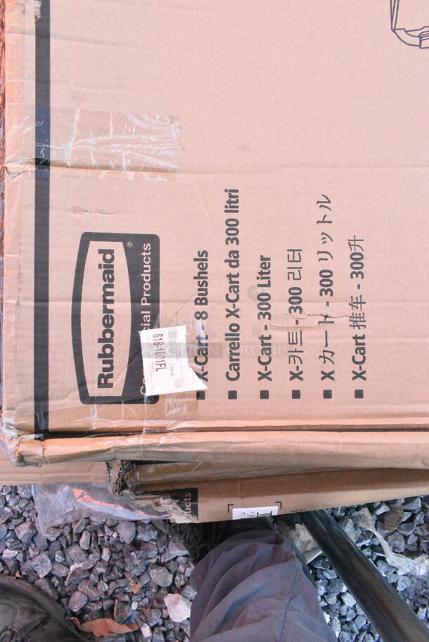 3 BRAND NEW SCRATCH AND DENT! Rubbermaid 6901881750 Laundry Cart - 8 Bushel Collapsible X-Cart. 3 Times Your Bid!  - Image 3 of 4