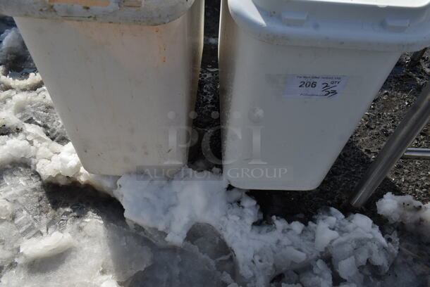 2 White Poly Ingredient Bins on Commercial Casters. 2 Times Your Bid! - Image 4 of 4