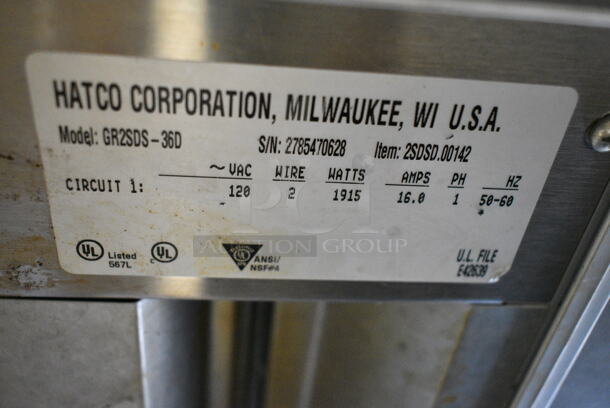 Hatco GR2SDS-36D Metal Commercial Countertop 2 Tier Warming Display Merchandiser. 120 Volts, 1 Phase.  - Image 4 of 6