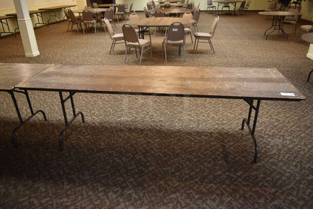 6 Wood Pattern Rectangular Folding Tables. 6 Times Your Bid! BUYER MUST REMOVE. (ballroom #2) - Image 2 of 7