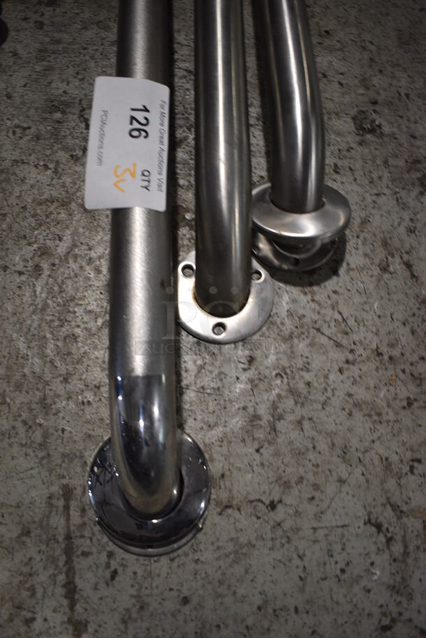 3 Stainless Steel Wall Mount Grab Bars. 18", 24", 36". 3 Times Your Bid! - Image 3 of 4