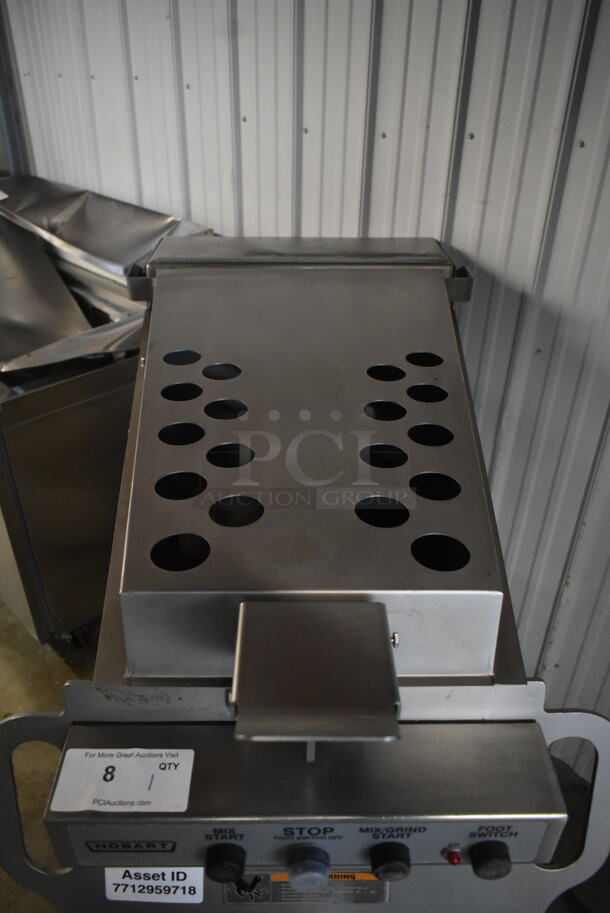 2021 Hobart MG2032 Metal Commercial Floor Style Electric Powered Meat Mixer Grinder w/ Foot Pedal on Commercial Casters. 208 Volts, 3 Phase. - Image 5 of 10