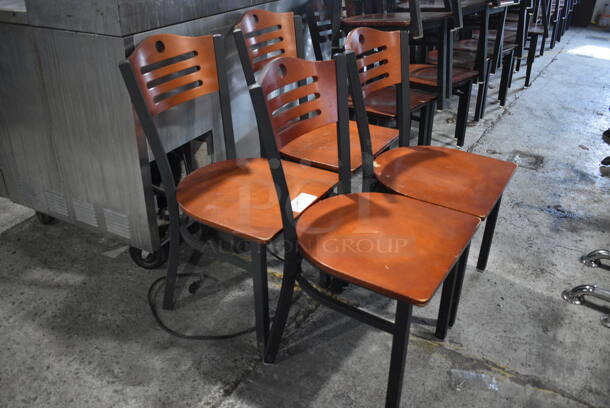 7 Wooden Dining Chairs w/ Black Metal Frame. Stock Picture - Cosmetic Condition May Vary. 17x17x33. 7 Times Your Bid! - Image 5 of 5
