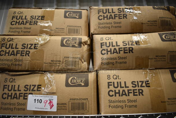 9 BRAND NEW IN BOX! Choice Aluminum 8 Quart Full Size Chafing Dish w/ Drop In and Lid. 23x14.5x12. 9 Times Your Bid! - Image 6 of 6