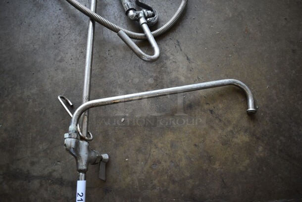 Metal Commercial Spray Nozzle Attachment w/ Faucet and Handles. - Image 2 of 4