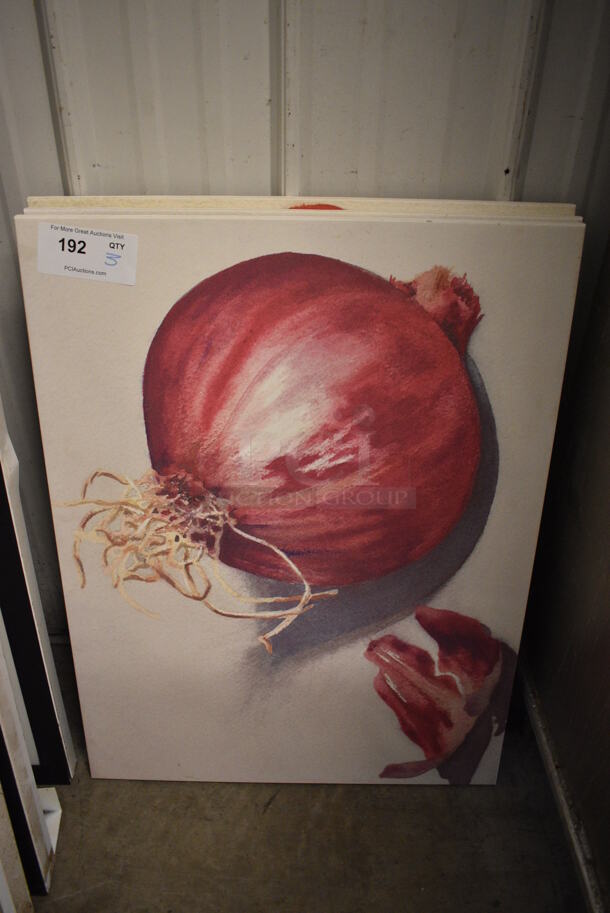 3 Pictures; Onion, Peppers and Tomatoes. 30x1x23. 3 Times Your Bid!
