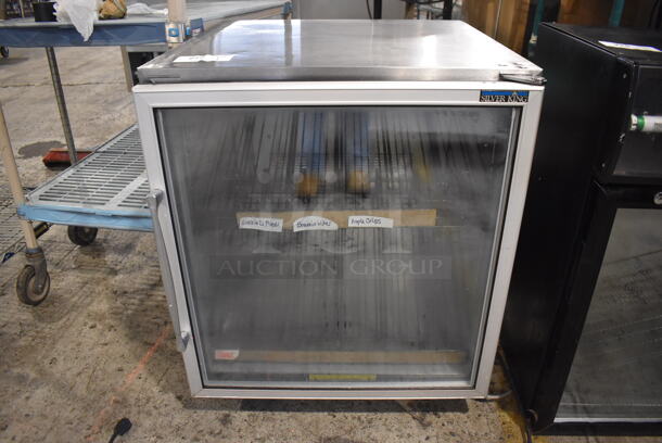 Silver King SKF27 Stainless Steel Commercial Single Door Undercounter Freezer Merchandiser on Commercial Casters. 115 Volts, 1 Phase. 27x29x32. Tested and Working!