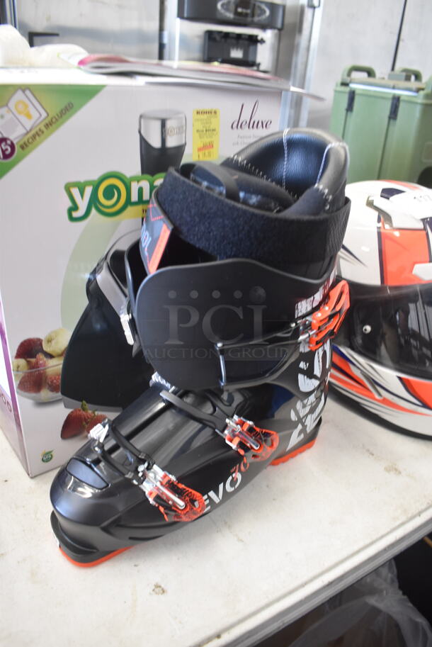 BRAND NEW IN BOX! Rossignol Rossi Evo 70 Ski Boots Black Red Size 28.5 - Image 4 of 6