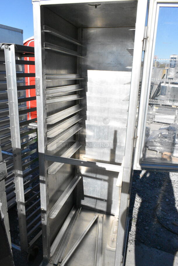 Lockwood Metal Commercial Pan Transport Rack on Commercial Casters. Missing Door.   - Image 3 of 3