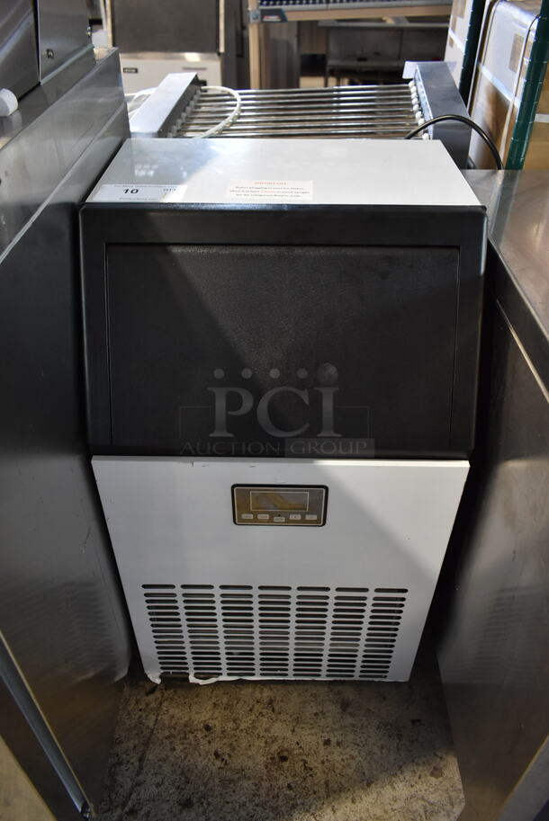 BRAND NEW SCRATCH AND DENT! Aglucky HZB-45 Stainless Steel Commercial Self Contained Ice Machine. 115 Volts, 1 Phase.  - Image 1 of 8