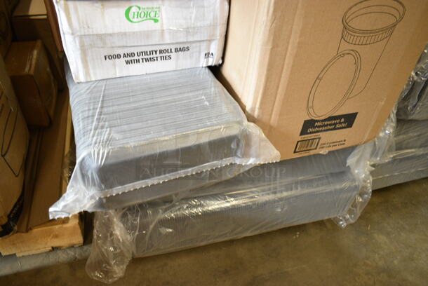 PALLET LOT of 20 BRAND NEW Boxes Including 02122 Marque Napkins, Choice 32 oz Deli Container and Lid, 2 Box Choice Window Sandwich Bakery Bag, 2 Box 433NHT004 Choice Large Size White Plastic T-Shirt, Visoins Black 5" Tasting Forks, 128HD32COMBO ChoiceHD 32 oz. Microwavable Translucent Plastic Deli Container and Lid Combo Pack - 240/Case, 9CPWF Dart White 3 Compartment Famous Service, 760PCC03W Choice White Poly Paper Cold Cup, 5004DNAPWH Choice White Linen-Feel, 500CC20 Choice Clear Plastic Cold Cup, Dart 16RCL Optima White Travel Lid with Reclosable Tab - 1000/Case. 20 Times Your Bid! - Image 8 of 12