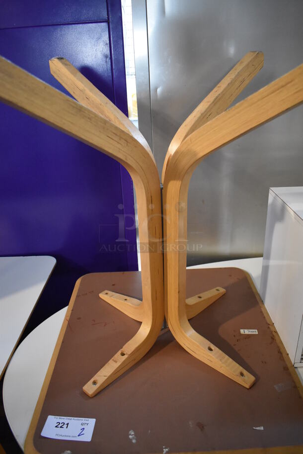 2 White Wood Pattern Tables. 2 Times Your Bid! - Image 3 of 3