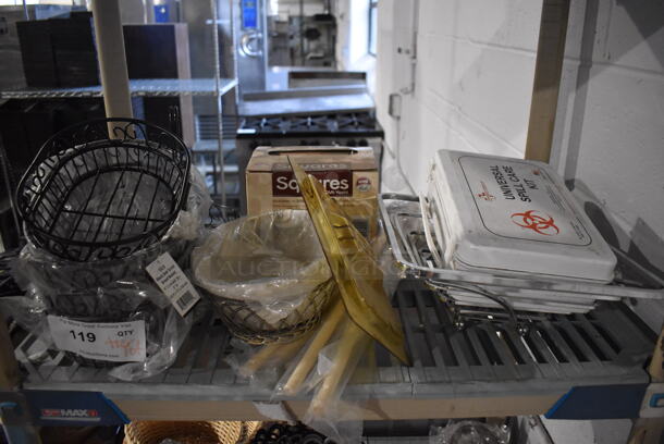 ALL ONE MONEY! Tier Lot of Various BRAND NEW Items Including Metal Baskets and Poly Lid - Image 1 of 4