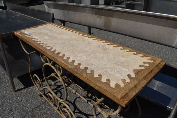 Wooden Countertop on Metal Frame. 58x20x34 - Image 3 of 4