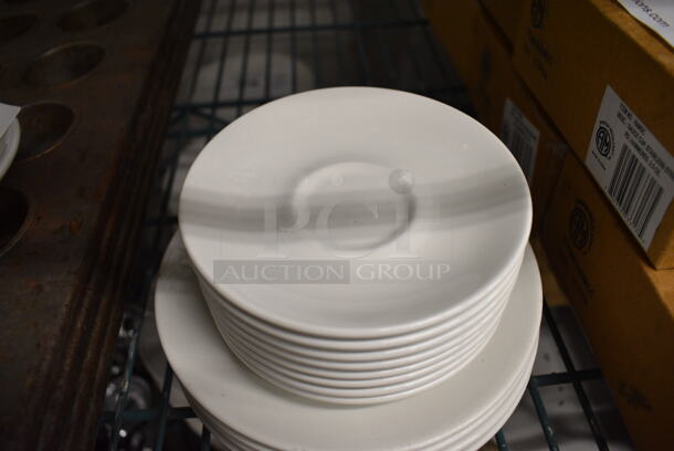 ALL ONE MONEY! Lot of 13 Various White Ceramic Saucers. 4.75x4.75x1, 6.25x6.25x1 - Image 2 of 3