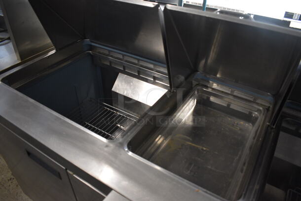 Delfield Stainless Steel Commercial Sandwich Salad Prep Table Bain Marie Mega Top on Commercial Casters. 72x35x45. Tested and Working! - Image 4 of 8