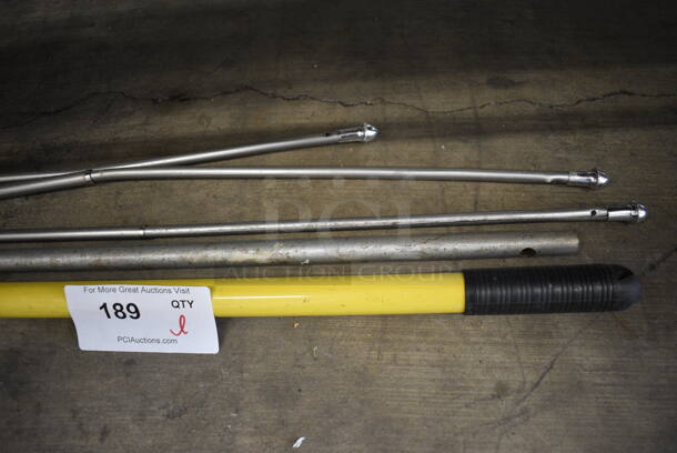 ALL ONE MONEY! Lot of 4 Metal Rods and Mop Pole! Includes 50" - Image 2 of 3