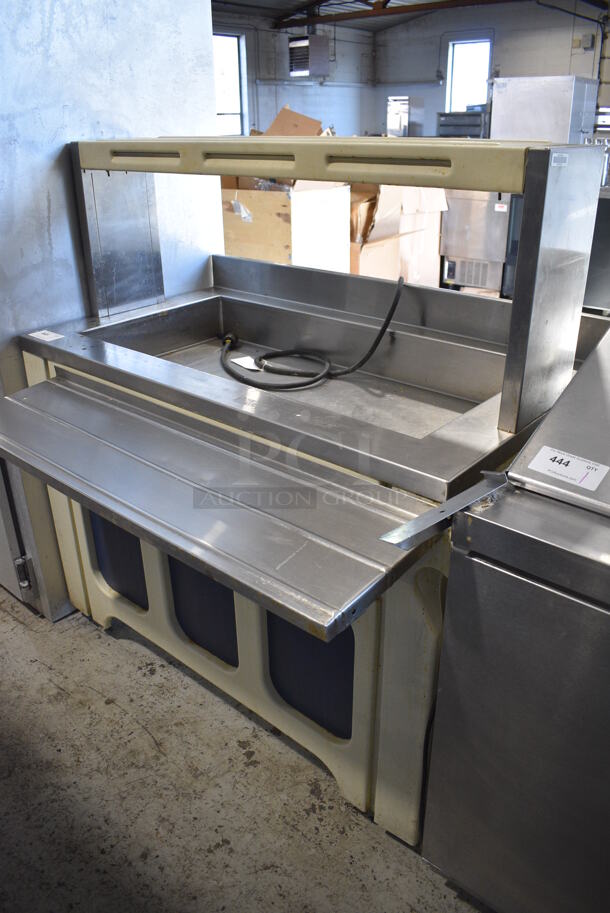 Stainless Steel Commercial Floor Style Portable Buffet Station w/ Tray Slide on Commercial Casters. 52x40x55. Tested and Powers On But Does Not Get Cold - Image 1 of 5