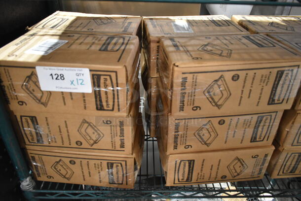 6 Boxes of 6 BRAND NEW IN BOX! Rubbermaid FG201P00AMBR Amber Poly 1/9 Size Drop In Bins. 1/9x4. 6 Times Your Bid! - Image 2 of 5