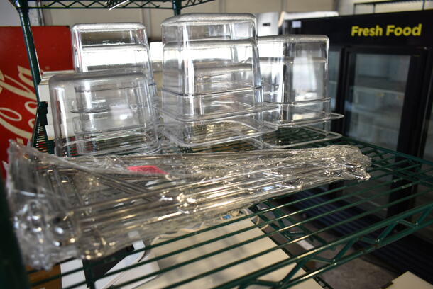 ALL ONE MONEY! Tier Lot of Various Items Including Poly 1/6 Size Drop In Bins and NEW Metal Brackets - Image 3 of 5