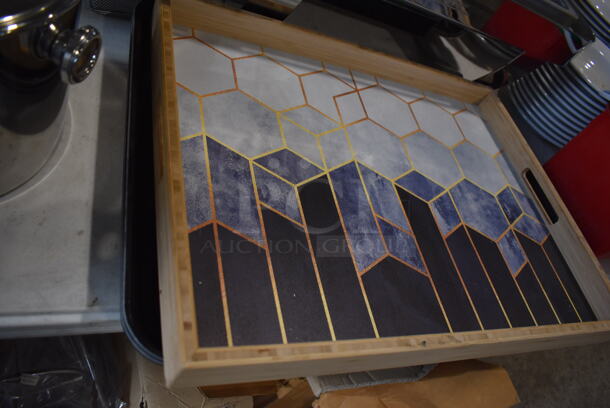 ALL ONE MONEY! Lot of Items on Tabletop Including Chafing Dishes, Poly Buckets, Ceramic Pasta Plates, Tray, Glass Bowls - Image 6 of 12