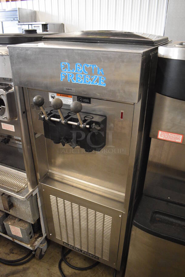Electro Freeze Model SL500-232 Stainless Steel Commercial Floor Style Air Cooled 2 Flavor w/ Twist Soft Serve Ice Cream Machine on Commercial Casters. 208-230 Volts, 3 Phase. 22x34x60 - Image 2 of 7