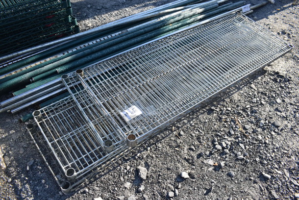 ALL ONE MONEY! Lot of 4 Various Chrome Finish Wire Shelves. Includes 48x18x1.5, 60x14x1.5 - Image 1 of 2