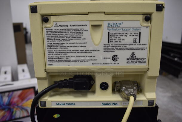 BiPAP 332003 Ventilatory Support System on Wheels (Main Building)  - Image 7 of 7