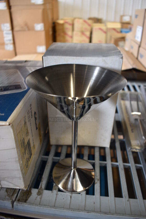 2 BRAND NEW IN BOX! Stainless Steel Martini Glasses. 5.5x5.5x8. 2 Times Your Bid!