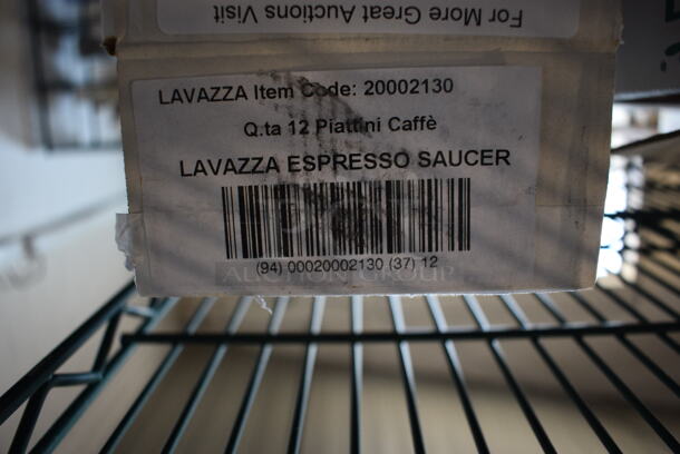 2 Boxes of 12 BRAND NEW White Ceramic Lavazza Saucers. 4.75x4.75x1. 2 Times Your Bid! - Image 3 of 3