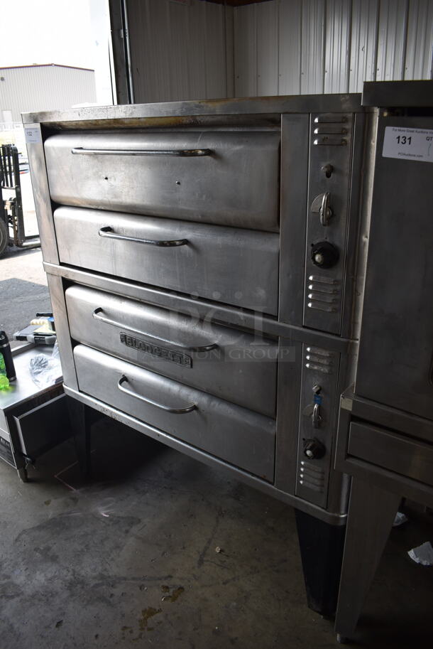 2 Blodgett 911-P Commercial Stainless Steel Natural Gas Double Pizza Deck Ovens With Baking Stones On Black Legs. 27,000 BTU. 2 Times Your Bid!  - Image 3 of 10
