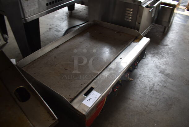 2011 Fleetwood EG36L Commercial Stainless Steel Countertop Griddle On Galvanized Legs. 220V.  - Image 2 of 5
