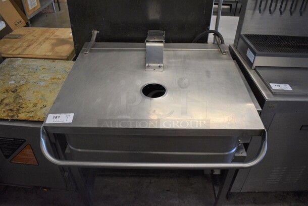 Stainless Steel Commercial Electric Powered Floor Style Braising Pan. 208 Volts, 3 Phase. 38x39x43