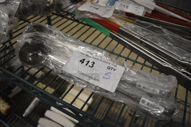 5 BRAND NEW! Stainless Steel Ladles. 11". 5 Times Your Bid! - Image 1 of 2