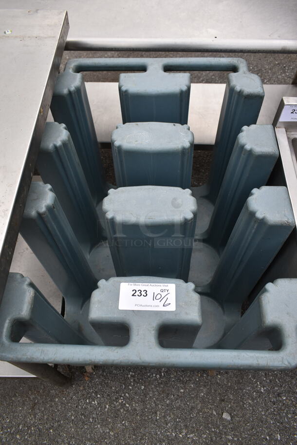 Blue Poly Dish Cart on Commercial Casters. - Image 2 of 3