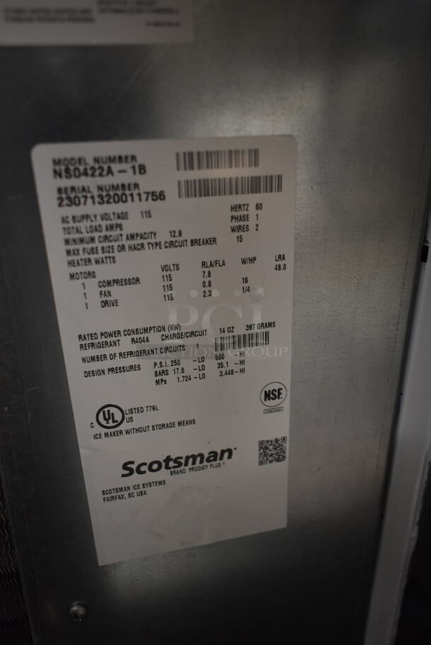 BRAND NEW SCRATCH AND DENT! 2023 Scotsman NS0422A-1B Stainless Steel Commercial Ice Head. 115 Volts, 1 Phase.  - Image 5 of 5