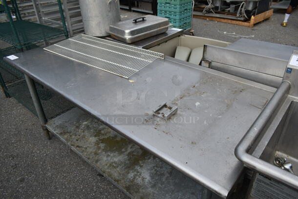 Stainless Steel Table w/ Metal Under Shelf and Vegetable Cutter Mount. - Image 2 of 4