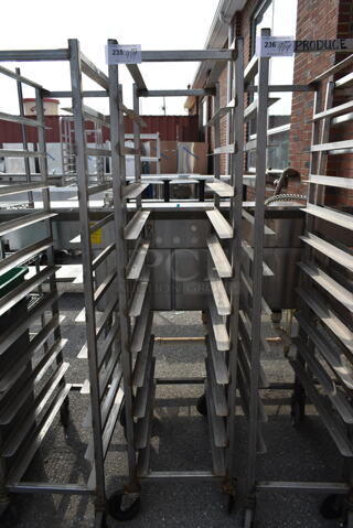 Metal Commercial Pan Transport Rack on Commercial Casters.