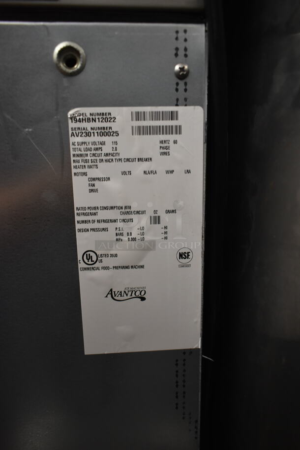 BRAND NEW SCRATCH AND DENT! Avantco 194MCF322A Stainless Steel Commercial Ice Head on Avantco 194HBN12022 Stainless Steel Commercial Hotel Ice Dispenser 120 lb. Capacity. 115 Volts, 1 Phase.  - Image 11 of 12