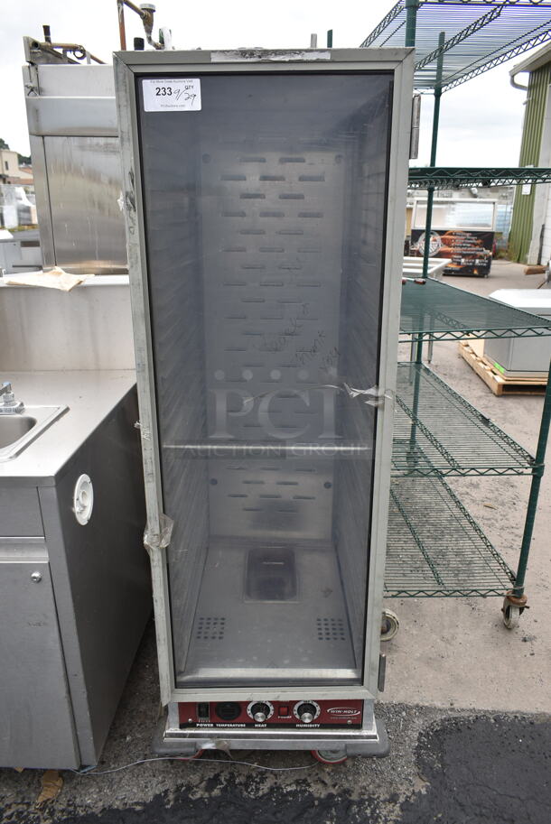 Win-holt NHPL-1836C Metal Commercial Single Door Reach In Warming Heating Proofing Cabinet on Commercial Casters. 120 Volts, 1 Phase. 