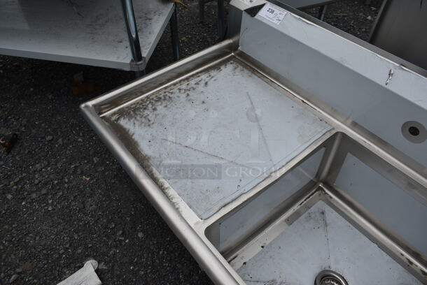 BRAND NEW SCRATCH AND DENT! Regency 600S12323224 Stainless Steel Commercial Single Bay Sink w/ Dual Drain Boards. No Legs. - Image 6 of 7