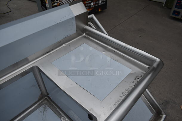 BRAND NEW SCRATCH AND DENT! Steelton 522CS31818LR Stainless Steel Commercial 3 Bay Sink w/ Dual Drain Boards.  - Image 4 of 6