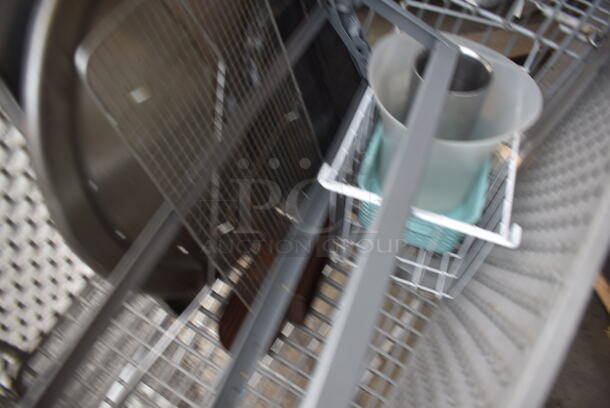 ALL ONE MONEY! Contents of Shopping Cart Including Butcher Paper Holder, Pans, Plastic Bins, Lids and More! Cart Not Included - Image 3 of 4