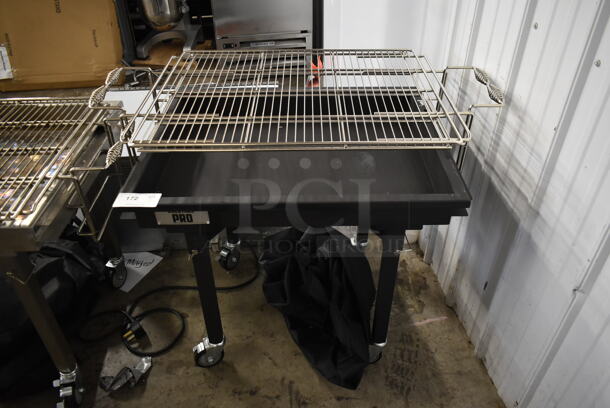 BRAND NEW SCRATCH AND DENT! Backyard Pro 554CHAR30 Stainless Steel Commercial Portable Charcoal Grill w/ Cover on Commercial Casters. - Image 1 of 3